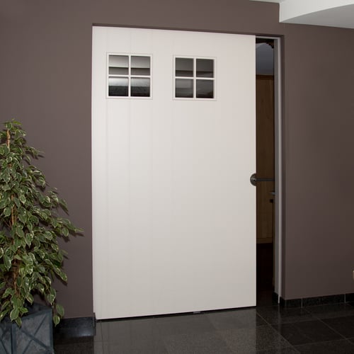 Gelakte MDF binnendeur geplaatst door schrijnwerker Bongaerts D. in Oudsbergen