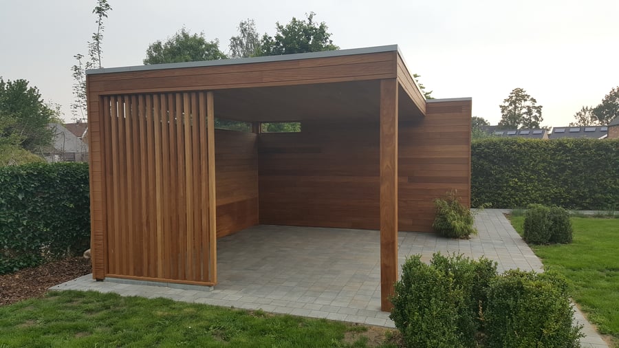 Houten overkapping/poolhouse gemaakt door Bongaerts D.