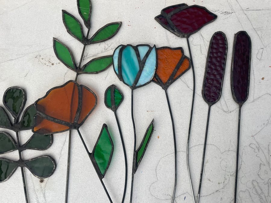 Extra foto van Glas in lood: bloemen